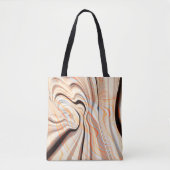 Rippels op parelroombeige, bruine en bleek sinaasa tote bag (Voorkant)