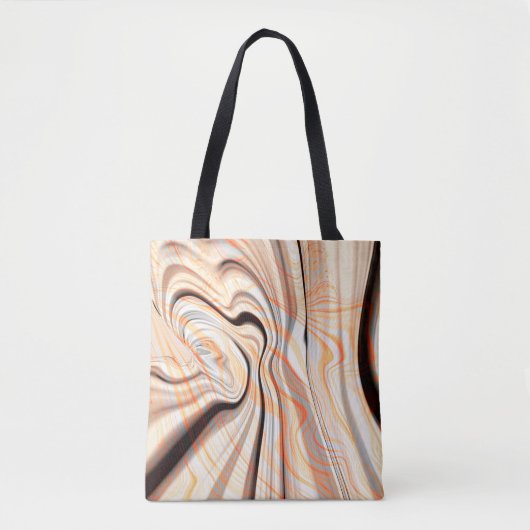Rippels op parelroombeige, bruine en bleek sinaasa tote bag (Voorkant)