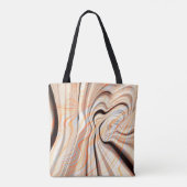 Rippels op parelroombeige, bruine en bleek sinaasa tote bag (Achterkant)