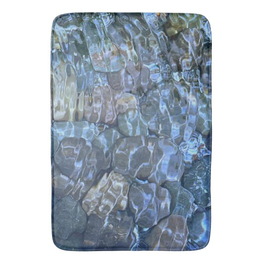 Rippelwater, brook, stoom, Stenen onder water Badmat (Voorkant Verticaal)