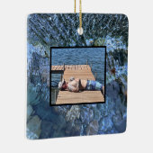 Rippelwater, brook, stoom, Stenen onder water Keramisch Ornament (Rechts)