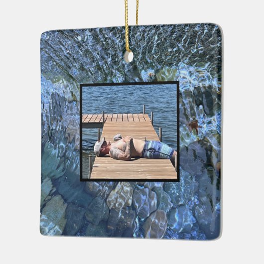 Rippelwater, brook, stoom, Stenen onder water Keramisch Ornament (Links)