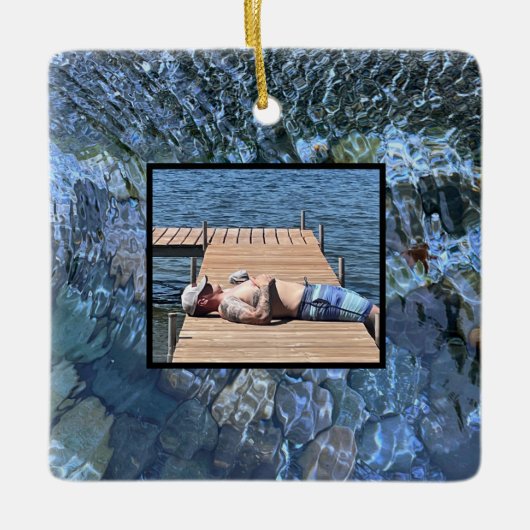 Rippelwater, brook, stoom, Stenen onder water Keramisch Ornament (Voorkant)