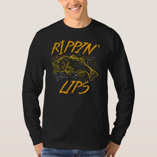 Rippin Lips Fish Illustratie met Hook T-shirt (Voorkant)