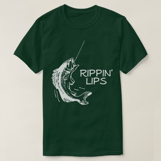 Rippin Lips humoristische visserij T-shirt (Design voorkant)
