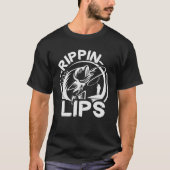 Rippin Lips Mannen Fish Fisherman Funny Bass Vist T-shirt (Voorkant)