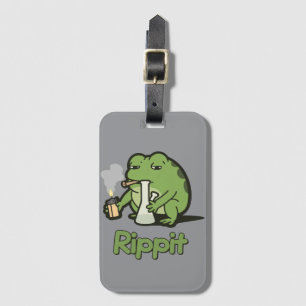 Rippit Grappige Kikker Stoner Cadeau, Stoner Meisj Bagagelabel