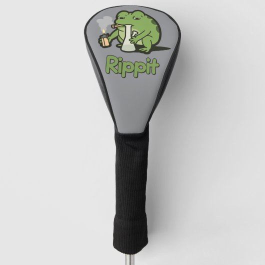 Rippit Grappige Kikker Stoner Cadeau, Stoner Meisj Golfheadcover (Voorkant)
