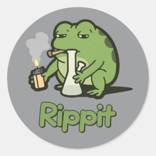 Rippit Grappige Kikker Stoner Cadeau, Stoner Meisj Ronde Sticker