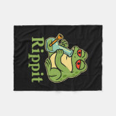 Rippit Stoner Frog Roken Stoner Illustratie Fleece Deken (Voorkant (Horizontaal))