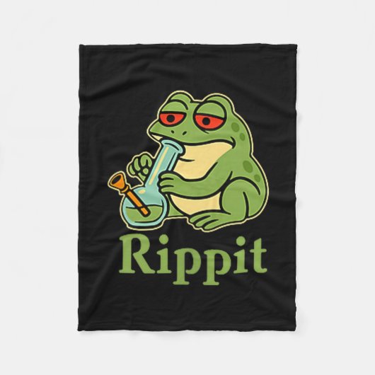 Rippit Stoner Frog Roken Stoner Illustratie Fleece Deken (Voorkant)