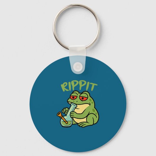 Rippit Stoner Frog Rokt Stoner Sleutelhanger (Voorkant)