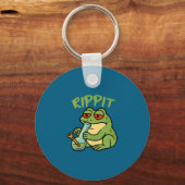 Rippit Stoner Frog Rokt Stoner Sleutelhanger (Voorkant)