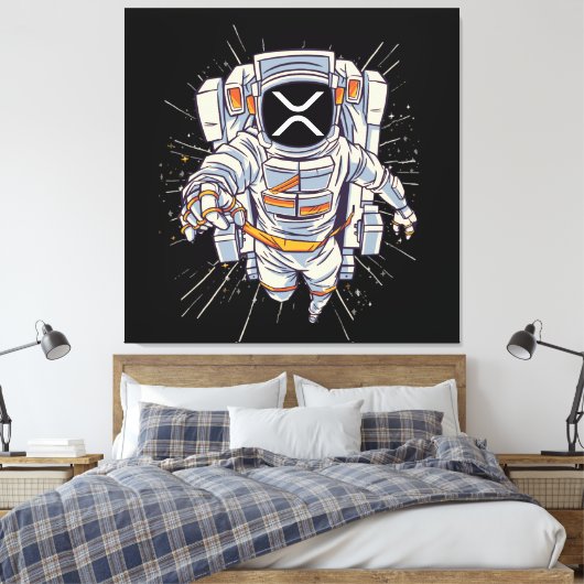 Ripple Astronaut - XRP Crypto Canvas Afdruk (Insitu (Slaapkamer))