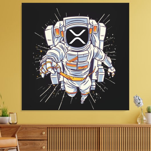 Ripple Astronaut - XRP Crypto Canvas Afdruk (Insitu (Woonkamer))