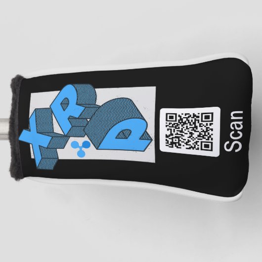 Ripple cryptocurrency - XRP Qr code Golfheadcover (Voorkant)