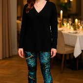Ripple Effect: Abstract blauw op zwart Leggings