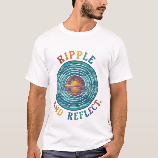 Ripple en Reflect | Minimalistisch grafisch T-shir T-shirt (Voorkant)