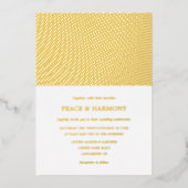 Ripple Gold Stripes Wedding Folie Invitation Uitnodiging (Voorkant)