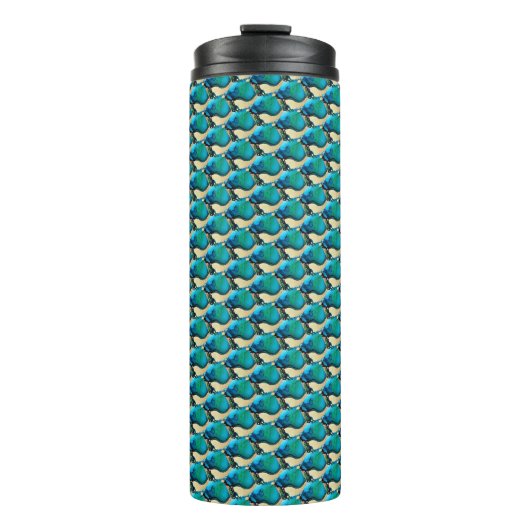 Ripple Grid Abstract Geometrisch Patroon 1302 Thermosbeker (Voorkant)