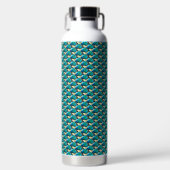 Ripple Grid Abstract Geometrisch Patroon 1302 Waterfles (Voorkant)