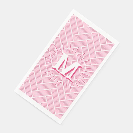 Ripple Herringbone in Pink Personalized Servet (Hoek)