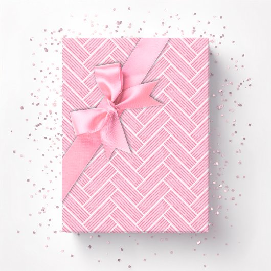 Ripple Herringbone in Roze Cadeaupapier