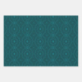 Ripple Line werk rijke Blauwgroen variant Inpakpapier Vel (Voorkant 3)