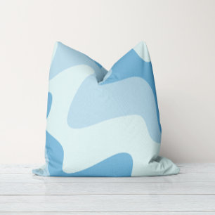 Ripple Rhythm Blauwe Tinten Worp Kussen