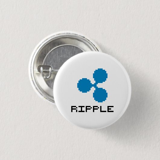 Ripple XRP 8-Bit Logo | Knop Ronde Button 3,2 Cm (Voorkant /achterkant)