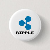 Ripple XRP 8-Bit Logo | Knop Ronde Button 3,2 Cm (Voorkant)