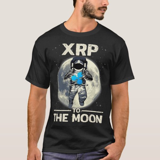 Ripple XRP Astronaut naar de maan XRP Cryptocurren T-shirt (Voorkant)