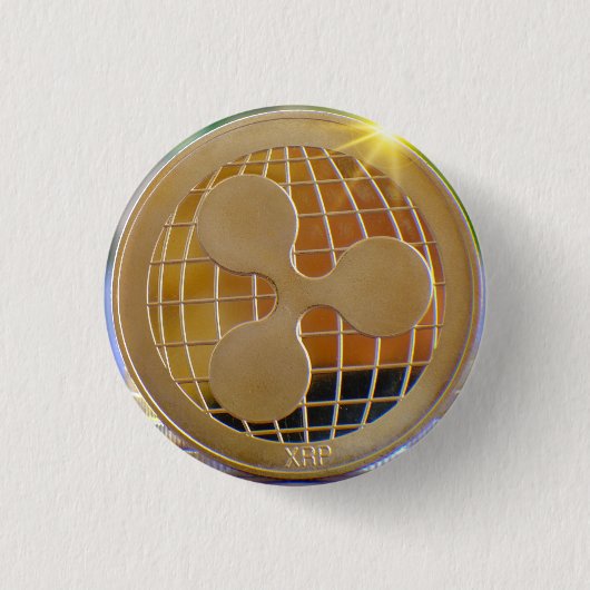 Ripple XRP Crypto Ronde Button 3,2 Cm (Voorkant)