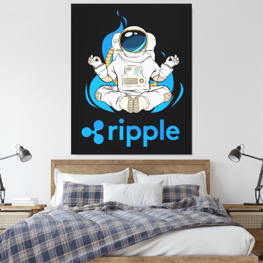 Ripple XRP Cryptocurrency-Crypto Astronaut Canvas Afdruk (Insitu (Slaapkamer))