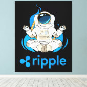 Ripple XRP Cryptocurrency-Crypto Astronaut Canvas Afdruk (Insitu (Houten vloer))