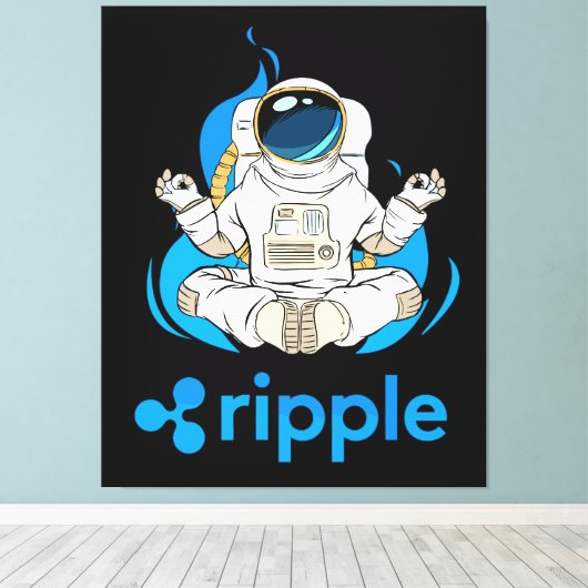 Ripple XRP Cryptocurrency-Crypto Astronaut Canvas Afdruk (Insitu (Houten vloer))