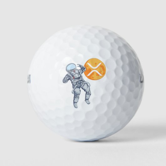 Ripple XRP Cryptocurrency -Crypto Astronaut Golfballen (Voorkant)