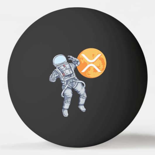 Ripple XRP Cryptocurrency -Crypto Astronaut Pingpongbal (Voorkant)