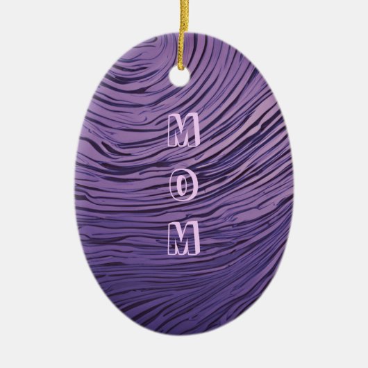 Rippled Opulent Paarse en Roze Moeder 60e Verjaard Keramisch Ornament (Voorkant)