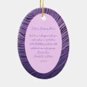 Rippled Opulent Paarse en Roze Moeder 60e Verjaard Keramisch Ornament (Achterkant)