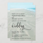 Rippled Sand Aqua Water Foto Modern Beach Wedding Kaart (Voorkant / Achterkant)