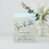 Rippled Sand Aqua Water Modern Beach Save the Date Aankondigingskaart (Staand voorkant)