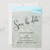 Rippled Sand Aqua Water Modern Beach Save the Date Kaart (Voorkant)