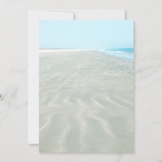 Rippled Sand Aqua Water Modern Beach Save the Date Kaart (Achterkant)