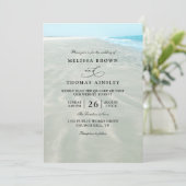Rippled Sand Aqua Water Modern QR Code Wedding Kaart (Staand voorkant)