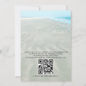 Rippled Sand Aqua Water Modern QR Code Wedding Kaart (Achterkant)