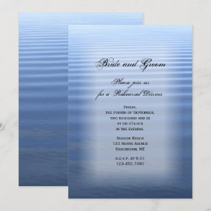 Rippled Water Wedding Rehearsal Dinner Invitation Kaart