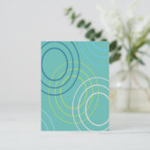 Ripples (blauw) Abstract Design Briefkaart (Staand voorkant)