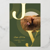 Ripples of Joy Modern Concentric Circles Foto Folie Feestdagenkaart (Voorkant)