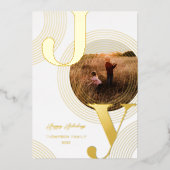 Ripples of Joy Modern Concentric Circles Foto Folie Feestdagenkaart (Voorkant)